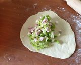 Pas rețetă Plăcinte cu salata verde, șuncă și mozzarella 3 fotografie