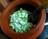 A picture of step 2 of Lauki Sabzi.