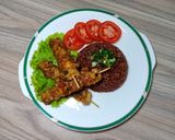 Hình bước làm 3 của món Cơm gạo lứt & thịt xiên que áp chảo Teriyaki