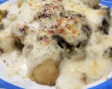 Foto del paso 7 de la receta: Brócoli con Patata, Zanahoria, Manzana y Panceta gratinado con Bechamel  y Mozzarella