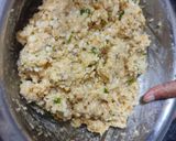 A picture of step 2 of Sabudana vada.