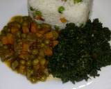 Vegetable rice served with beef stew/kahurura recipe step 2 photo