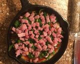 A picture of step 5 of Skillet Meat lovers Pizza for one.