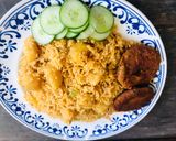 A picture of step 6 of Alu Tahari (Aloo rice).