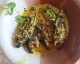 A picture of step 3 of Sorsha posto koi (fish).