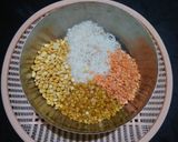 A picture of step 1 of Dal Khichdi.