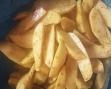 A picture of step 1 of Baked potato wedges.