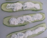 A picture of step 5 of Three coloured Cucumber Roll's Up.
