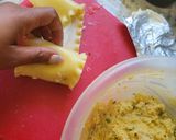 A picture of step 6 of Bourbon barbecue chicken lasagna roll ups.