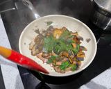 A picture of step 1 of Mushroom and spinach stack.