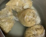 A picture of step 6 of Moi moi / egg sausage and minced beef.