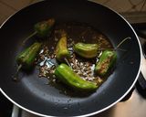 A picture of step 5 of Bharwa Mirchi.