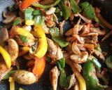 A picture of step 5 of Mushroom pepper fry.
