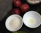 A picture of step 1 of Eggless upside down apple cake.
