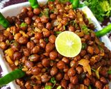 A picture of step 7 of Steam-Fried Wheat and Black Chickpea Masala Ghughri.
