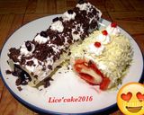 Foto langkah ke 5 dari resep Roll cake strawberry cheese VS blueberry chocolate (bolu gulung putih telur).