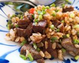 รูปขั้นตอนการทำที่ 4 ของ ข้าวผัดเนื้อย่างพริกสด