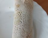 Foto del paso 6 de la receta: Crepes de trigo sarracenos relleno de espinacas baby, calabacín y cebolla con pollo y queso vegano