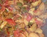 A picture of step 4 of Fry potato capsicum vegetable.