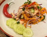 A picture of step 5 of Thai Style Salmon Spicy Salad.