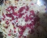 A picture of step 3 of Bazarii Macroni spaghetti chana fruit chaat.