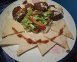 A picture of step 3 of Falafel wrap / Mediterranean bowl / platter from the middle East.