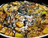 A picture of step 11 of Poi chingudi curry (Prawns cooked with basella and vegetables).