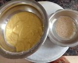 A picture of step 1 of Moong dal and posto savoury laddu curry.