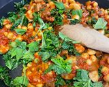 A picture of step 2 of Leftovers bean bake.
