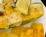 Foto del paso 4 de la receta: Sándwich de calabacín y merluza con sus patatitas al horno🥔🐟🐟