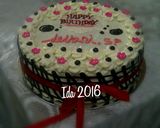 Foto langkah ke 7 dari resep Brownies Kukus edisi Ulang Tahun + cara membuat pagar coklat tanpa cetakan.