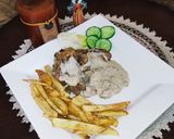 A picture of step 5 of Grilled Chicken With White Mushroom Sauce🍄.