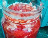 A picture of step 1 of Aalo bukhara chatni (plum chatni).