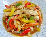 รูปขั้นตอนการทำที่ 4 ของ หมูผัดพริกหวาน
