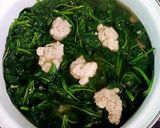 Hình bước làm 3 của món Rau dền cơm nấu mọc tôm thịt