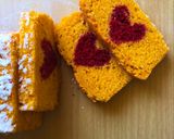 A picture of step 8 of Surprise heart cake.