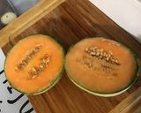 Une image de l'étape 4 de Salade de pastèque, poires, melon et pêches de vigne.