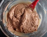 A picture of step 4 of Silken Tofu Cocoa Muffins (Dairy Free).