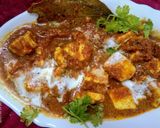 A picture of step 4 of Microwave Paneer Masala.