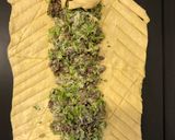 A picture of step 5 of Everything Bagel Beef Broccoli Braid.