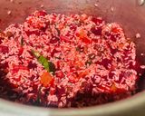A picture of step 3 of Beet root Brown chana rice.