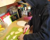 A picture of step 7 of Vickys Pear Pudding with a Cinnamon Sugar Crust, GF DF EF SF NF.
