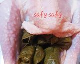 A picture of step 3 of Roast Chicken Stuffed with Grape Leaves.