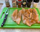 A picture of step 1 of Chicken Piccata.
