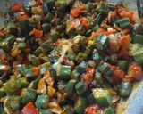 A picture of step 5 of Onion-Bhindi (okra) Sabji.