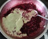 A picture of step 4 of Beetroot pachadi.