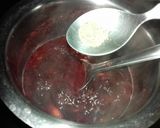 A picture of step 1 of Aloo bukhara sharbat.