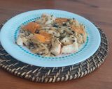 Foto del paso 4 de la receta: Risoni (orzo) con gambas y salmón. Versión vegana
