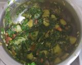 A picture of step 3 of Aloo palak in pressure cooker.