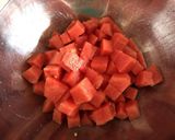 A picture of step 1 of Watermelon Feta Salad.